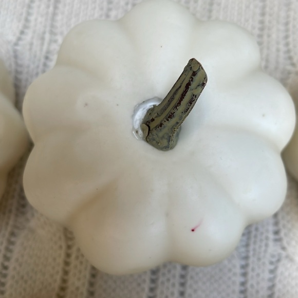 Pumpkin decor 5 white lightweight foam plastic used see stray marks/blemishes - Picture 10 of 11